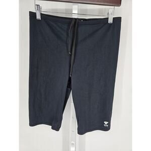 TYR Mens Sz 36 Jammer Swimsuit Swim Trunks Black Competition